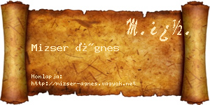 Mizser Ágnes névjegykártya